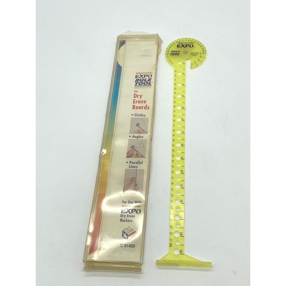 Sanford Expo Rule Tool 81400 Yellow Vintage Compass Protractor T-Square Ruler
